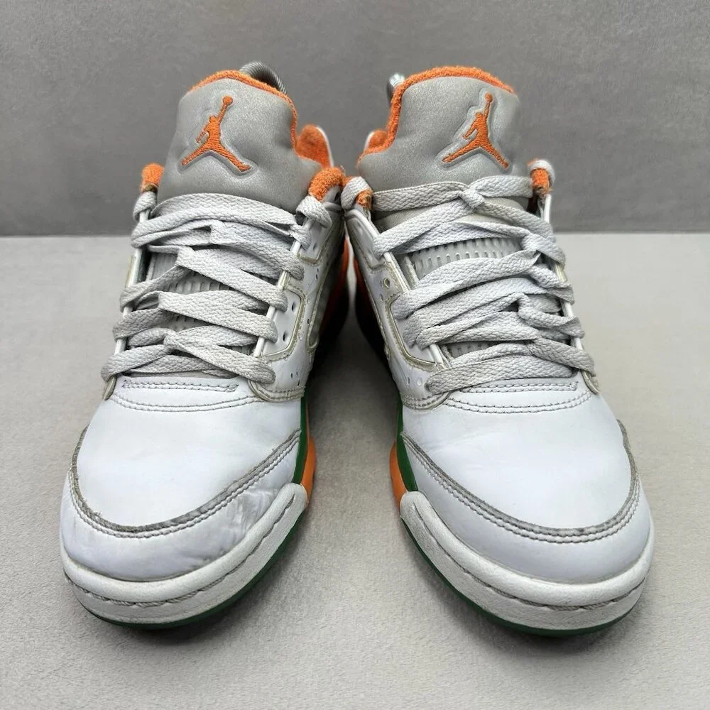 Size 4.5Y / Womens 6‎ Jordan 5 Retro Low Miami Hurricanes (GS) Brilliant Orange